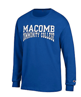 macomb college long sleeve t-shirt